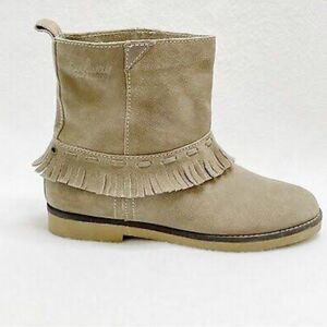 Free People | Coolway Boots Tan Leather Suede Ankle Boots Leather Fringe A2‎